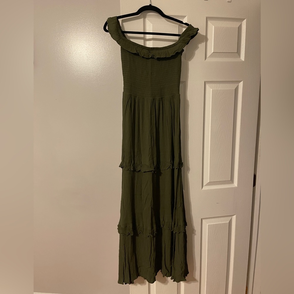 Express maxi off the shoulder dress